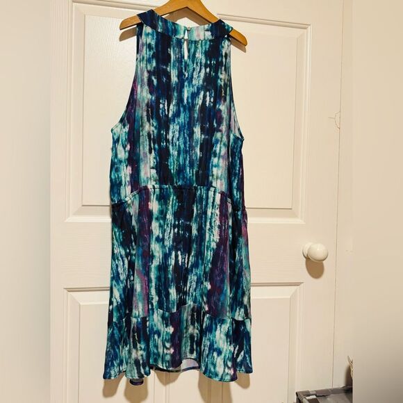 Mossimo Supply Co. Blue and Purple Tie-Dye Midi Dress - Picture 8 of 12